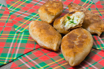 Fried pies on color napkins