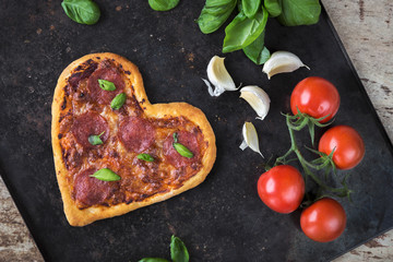 Heart shaped pizza