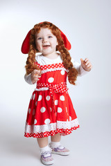 curly red hair girl portrait