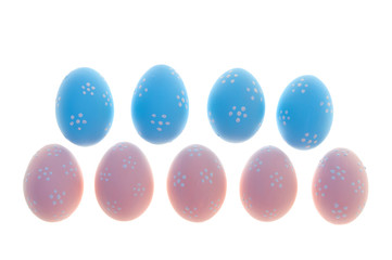 Painted Easter eggs on white background. Isolated.