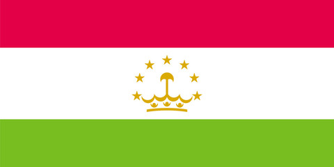 Fototapeta na wymiar Standard Proportions for Tajikistan Flag