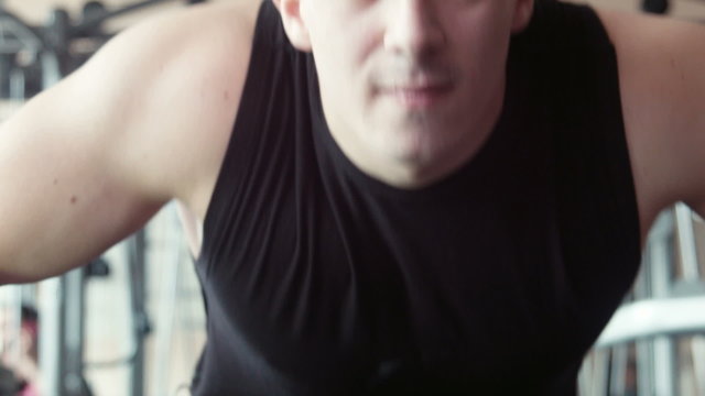 Young man doing pushups