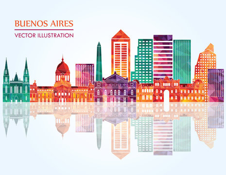 Buenos Aires detailed skyline. Vector illustration