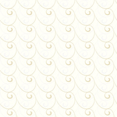 Seamless vector ornament. Modern geometric pattern with repeating elements. Golden wavy wallpaper