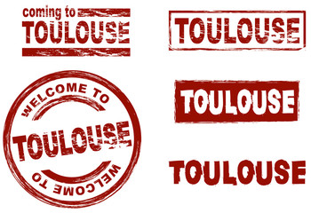 Ink stamp set city Toulouse
