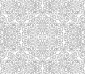 Seamless oriental wallpaper in the style of baroque. Traditional classic vector pattern. Light silver ornament