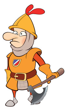 Illustration of a cartoon knight 