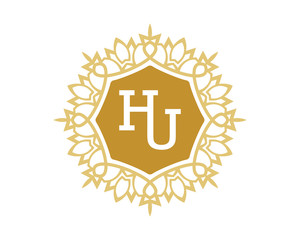 HU initial royal letter logo