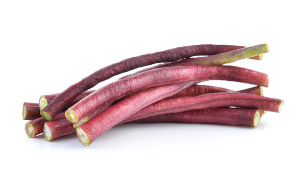red Long bean isolated on white background