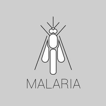 Vector abstract mosquito icon or a logo symbol