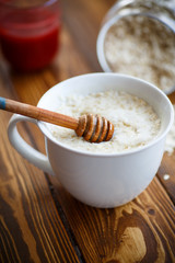 Healthy breakfast, oatmeal