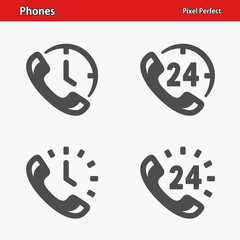 Phones Icons. Professional, pixel perfect icons optimized for both large and small resolutions. EPS 8 format.