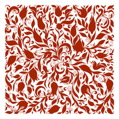 Vector illustration of square made with floral elements