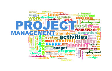 Wordcloud  word tags of project management