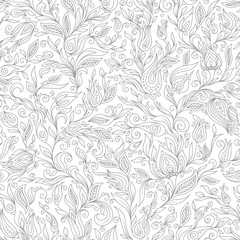 Paisley Flowers Design Elements Seamless Pattern