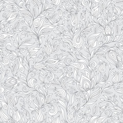 Paisley Flowers Design Elements Seamless Pattern