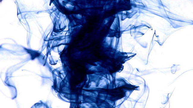 Blue ink in water turbulence 