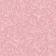 Paisley Flowers Design Elements Seamless Pattern