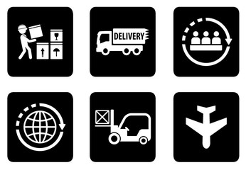 set of six icons for delivery