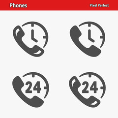 Phones Icons. Professional, pixel perfect icons optimized for both large and small resolutions. EPS 8 format.