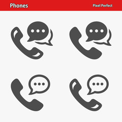 Phones Icons. Professional, pixel perfect icons optimized for both large and small resolutions. EPS 8 format.