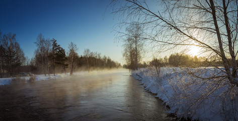Панорама Рефтинского водохранилища, Россия, Урал