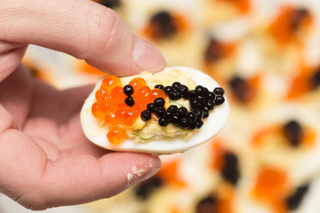 red caviar and black caviar
