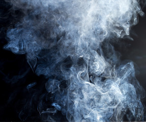 Smoke fragments on a black background