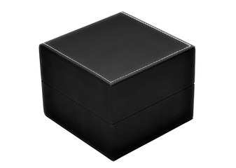 Gift box of black color on a white background