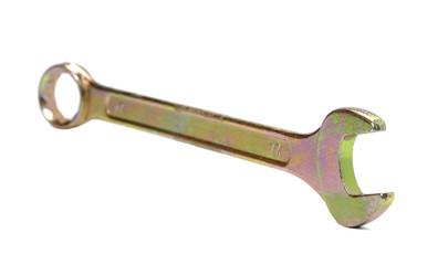 Wrench tool on a white background, shallow DOF