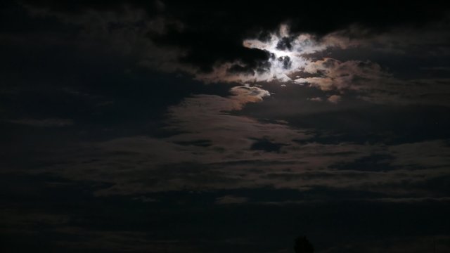 moonlit night, moon with clouds in a dark sky - timelapse 
