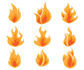Set of Fire, Flames Vector