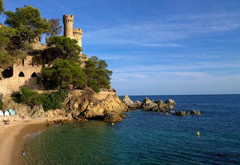 Fototapeta na wymiar Castle in Lloret de Mar, Costa Brava, Girona, Spain