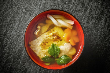 典型的なお雑煮　 Soup of the rice cake of zoni Japan