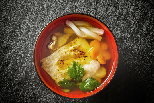 典型的なお雑煮　 Soup of the rice cake of zoni Japan