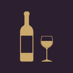 The bottle wine and a glass of drink icon.