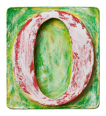 Wooden alphabet letter O