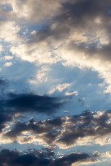 beautiful sky with clouds at dawn