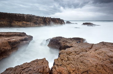 Cloudy and storming sunset at the rift