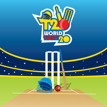 Creative T20 Cricket World Cup Banner Design Vector