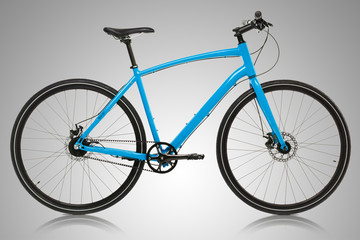 Fototapeta na wymiar New blue bicycle