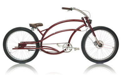 Fototapeta na wymiar Retro styled brown bicycle isolated on a white
