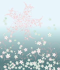 Flowers pattern background composition. Vector