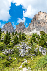 Hiking and trekking in the beautiful Mountains of Dolomites,  Italy