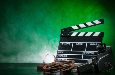 Retro film production accessories still life