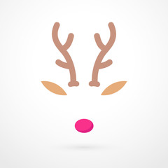 Rudolph Reindeer with red nose template © murphy81