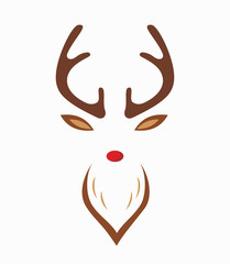 Red nosed Reindeer with red nose template