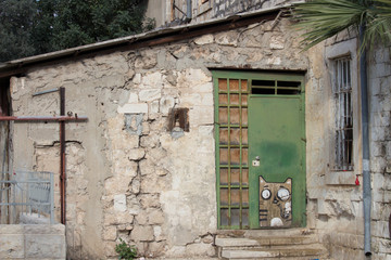 door and house facade