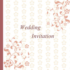 Fototapeta na wymiar Vintage retro Wedding invitation with floral ornaments. Vector