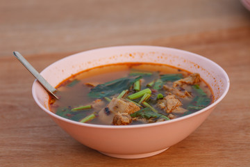 thai food and tom yum pork
